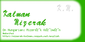 kalman mizerak business card